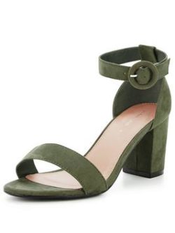 So Fabulous Extra Wide Fit Block Heeled Sandal - Khaki